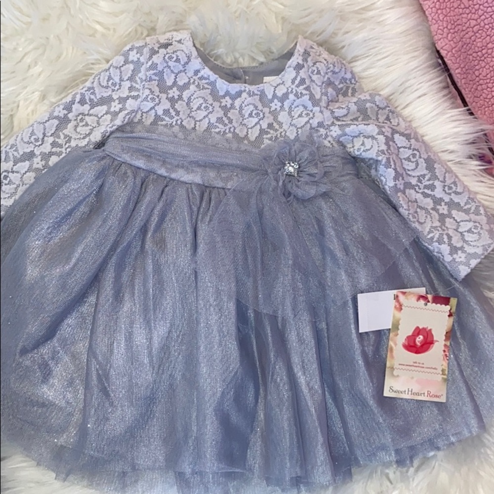 Gray Lace top dress for baby girls size 18M